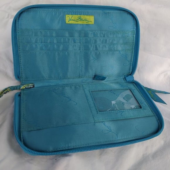 Retired Vera Bradley Bermuda Blue Travel Wristlet - Picture 3 of 4